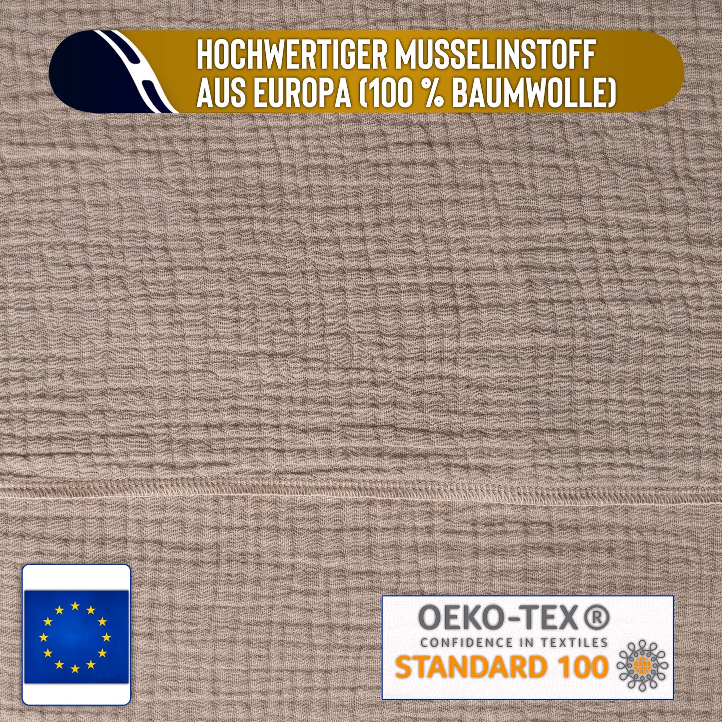 Musselin Tuch Damen Beige Loop