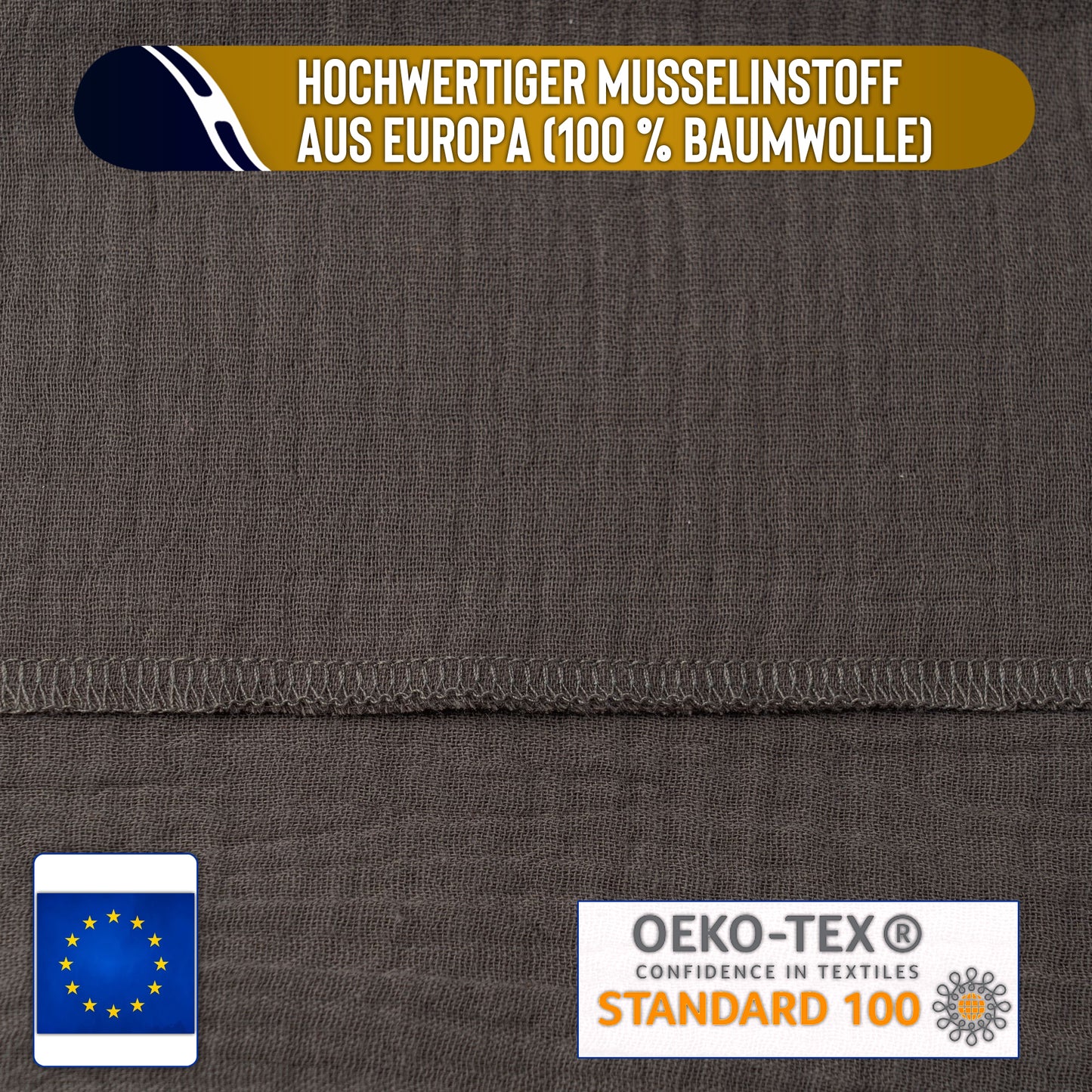 Musselin Loop Schal Damen Dunkelgrau