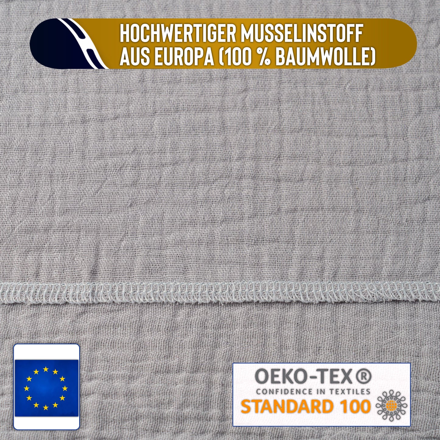 Musselin Loop Schal Damen Grau