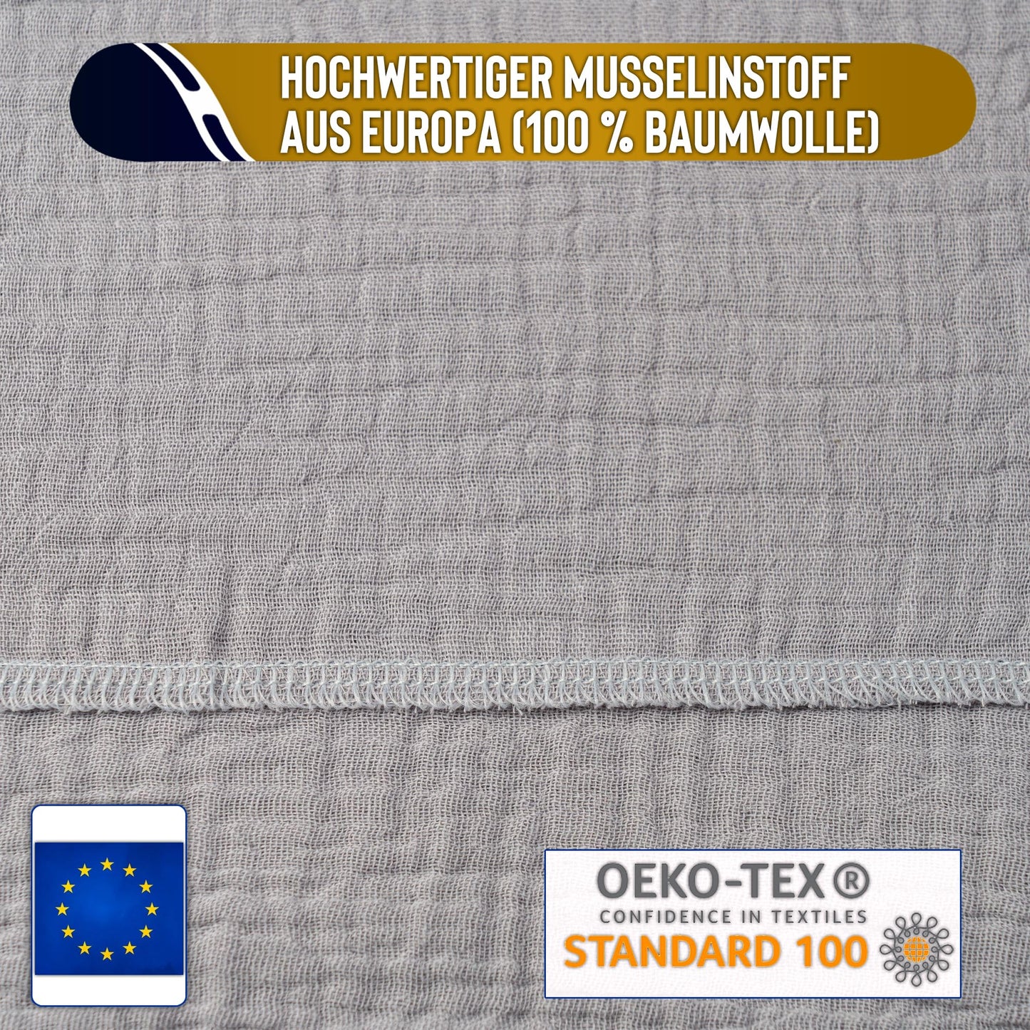 Musselin Tuch Damen Grau Viereckig