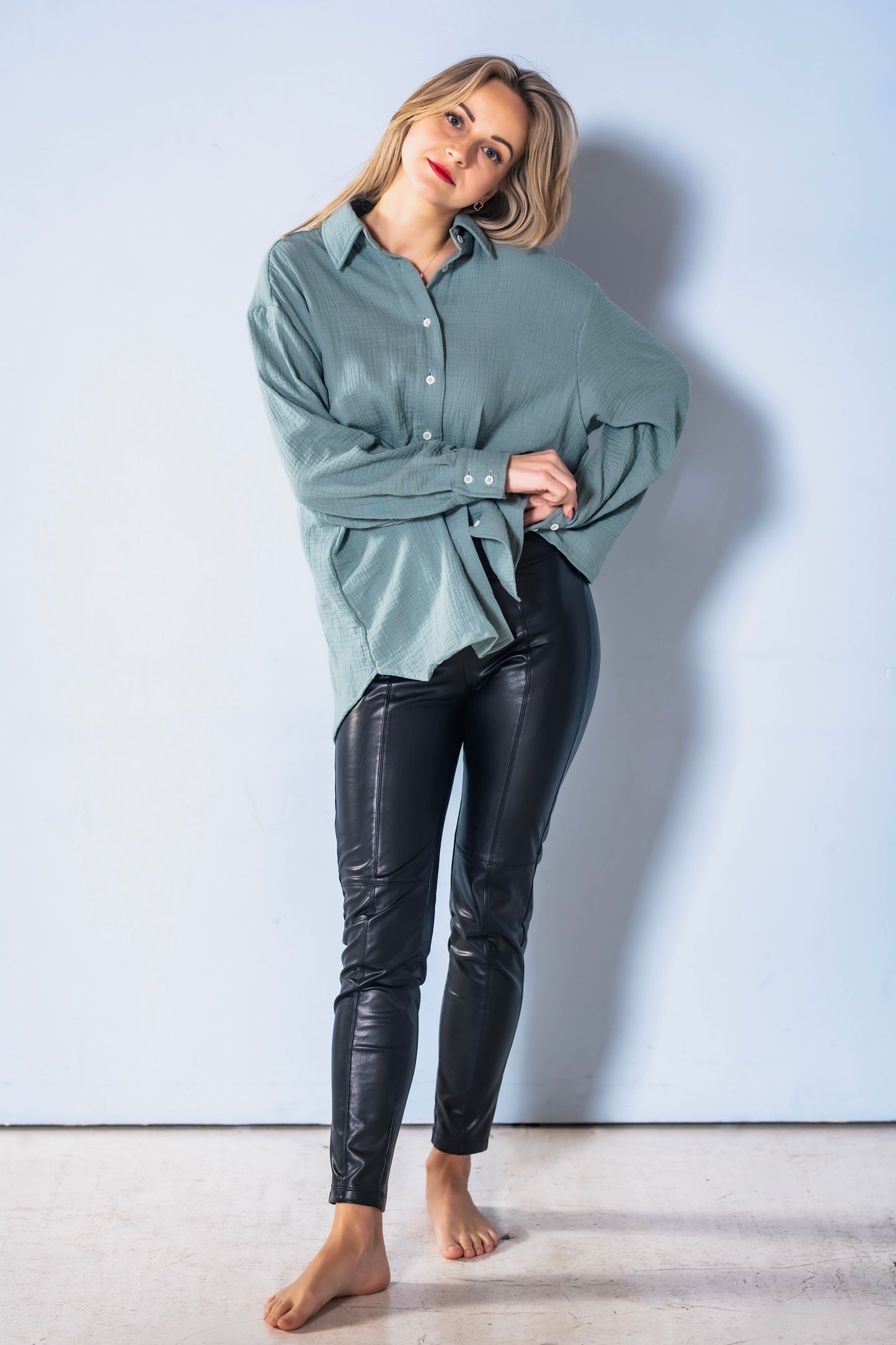 Musselin Bluse Damen Grün