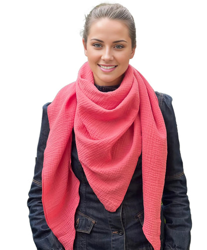 Musselin Tuch Damen Coral Viereckig