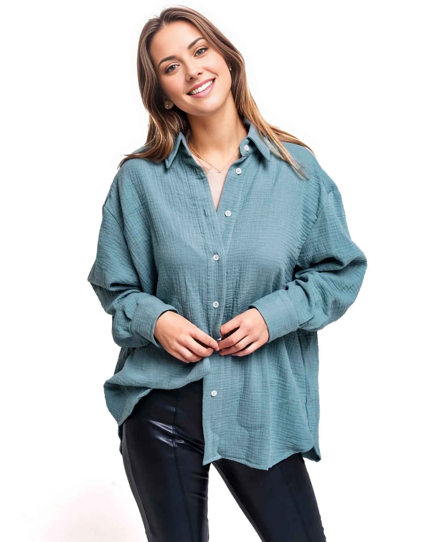 Musselin Bluse Damen Grün