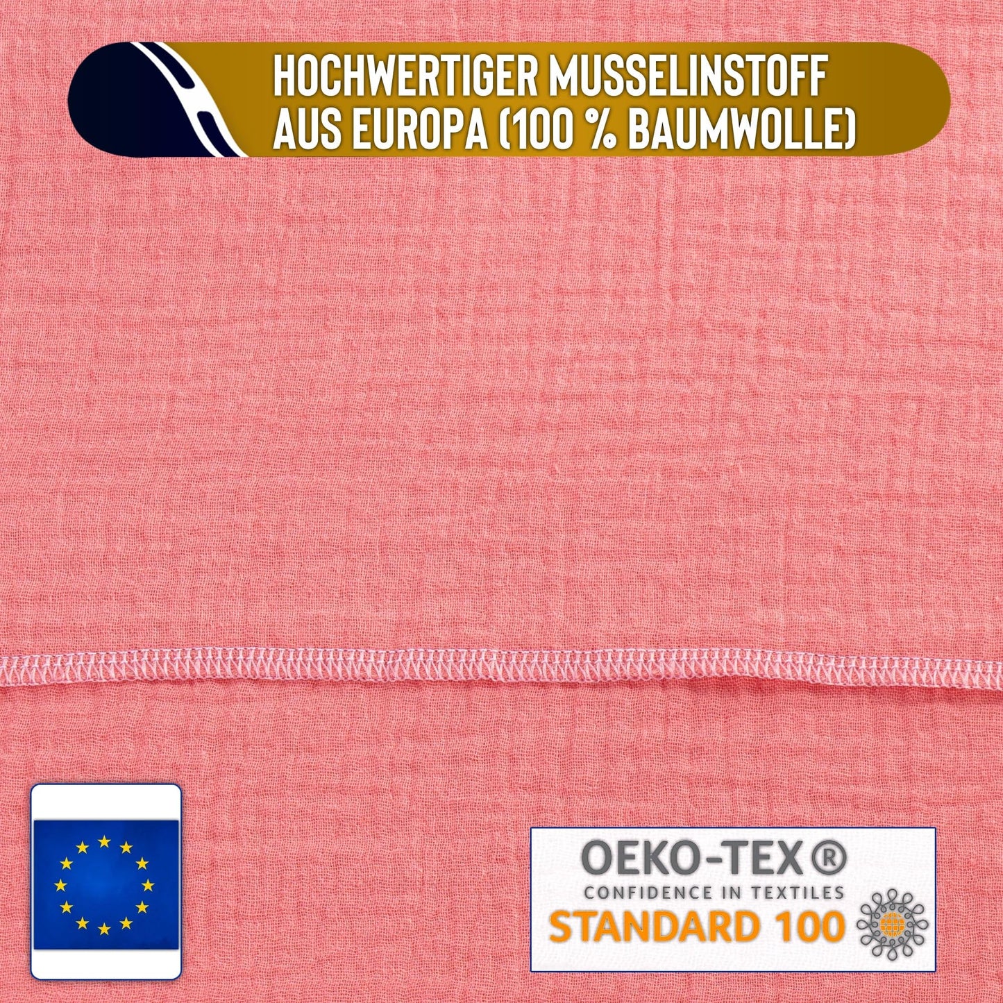 Musselin Tuch Damen Coral Viereckig