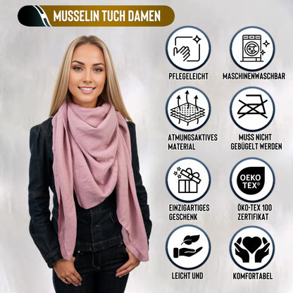 Musselin Tuch Damen Lila Viereckig
