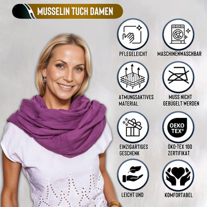 Musselin Loop Schal Damen Purple