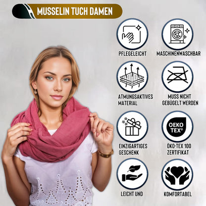 Musselin Tuch Damen Mauve Loop