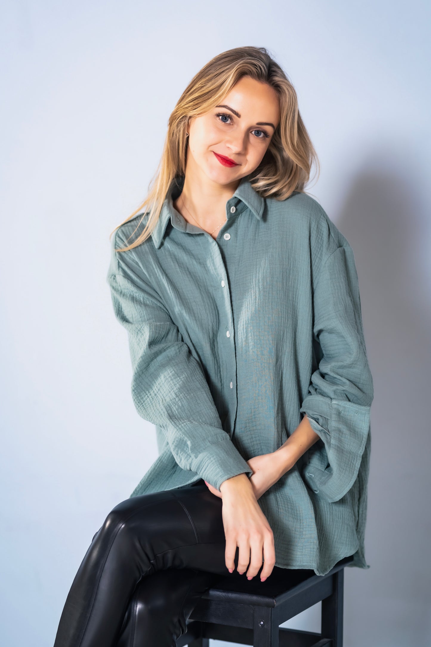 Musselin Bluse Damen Grün