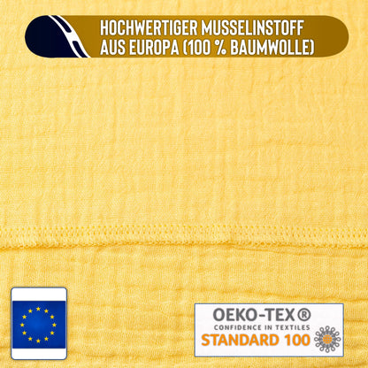 Musselin Tuch Damen Weichesgelb Viereckig