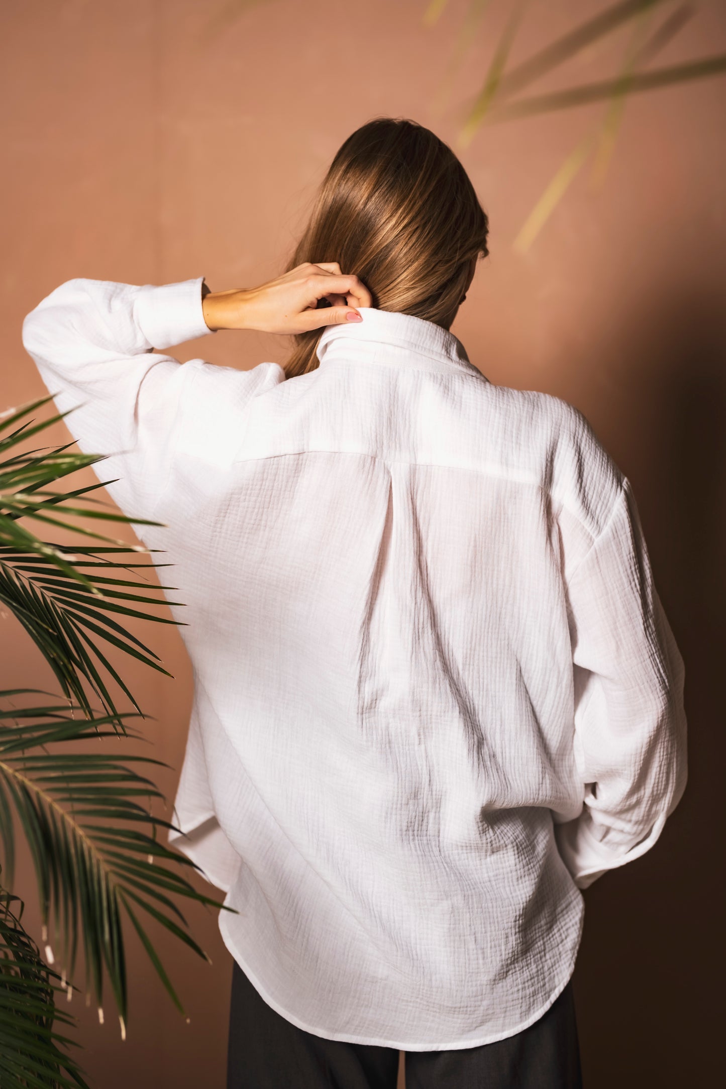 Musselin Bluse Damen Weiß
