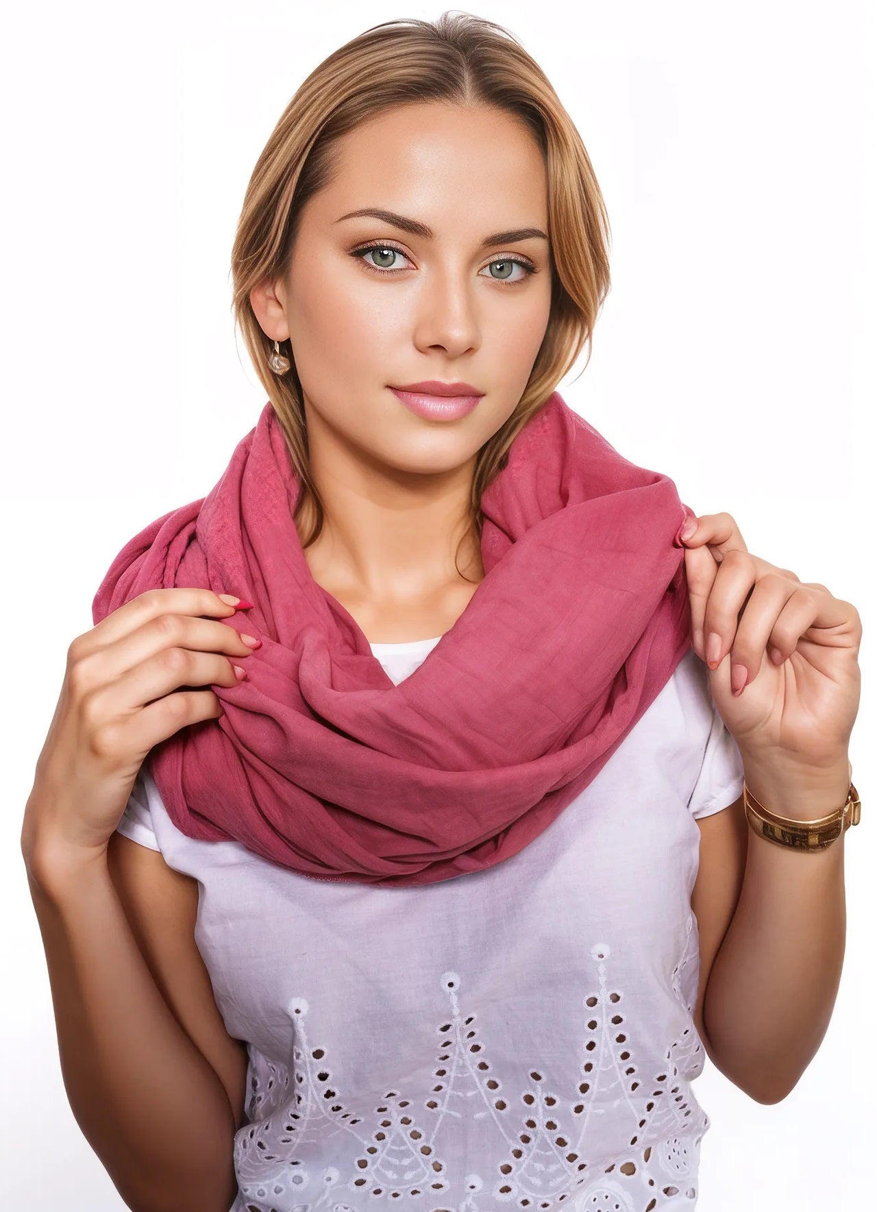 Musselin Tuch Damen Mauve Loop