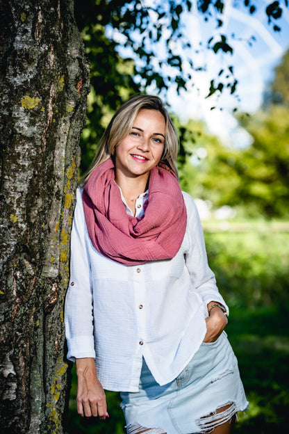 Musselin Tuch Damen Mauve Loop