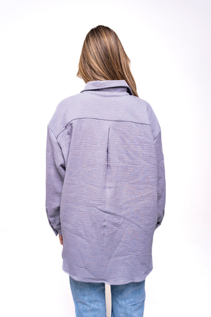 Musselin Bluse Damen Grau