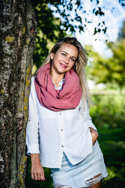 Musselin Tuch Damen Mauve Loop