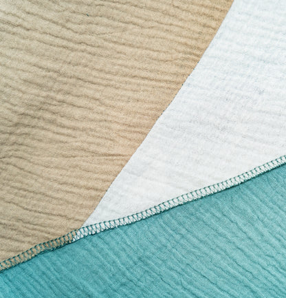 Musselin Schal Damen Dreieckig Mehrfarbig Grün-Beige-HellerSand