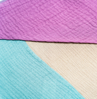 Musselin Schal Damen Dreieckig Mehrfarbig Grün-Beige-DunkelPurple